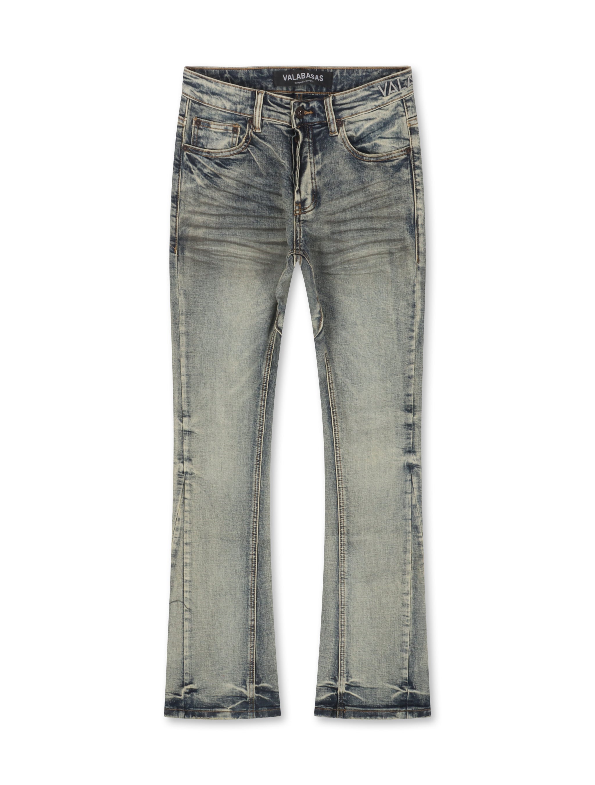 Valabasas Fax Stacked Jeans - Light Blue Washed